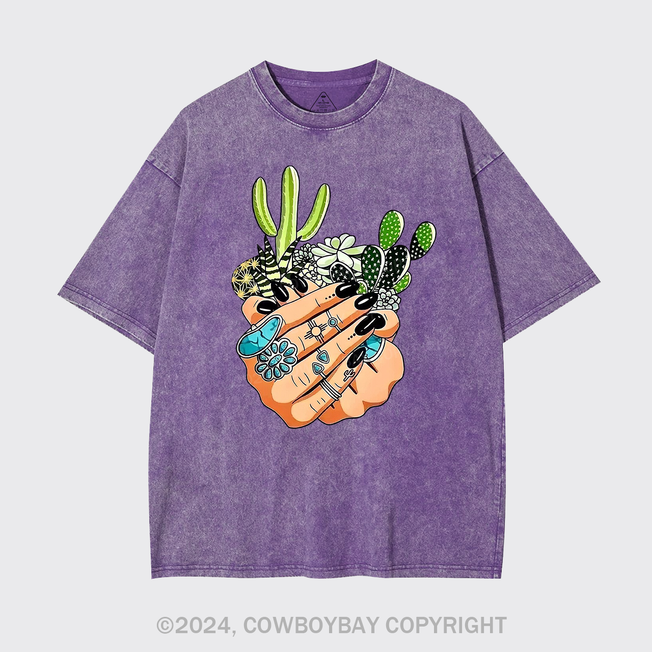 Cactus In My Palm Western Cowboy Garment-dye Tees