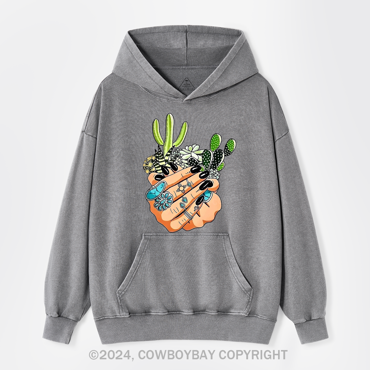 Cactus In My Palm Western Cowboy Garment-Dye Hoodies