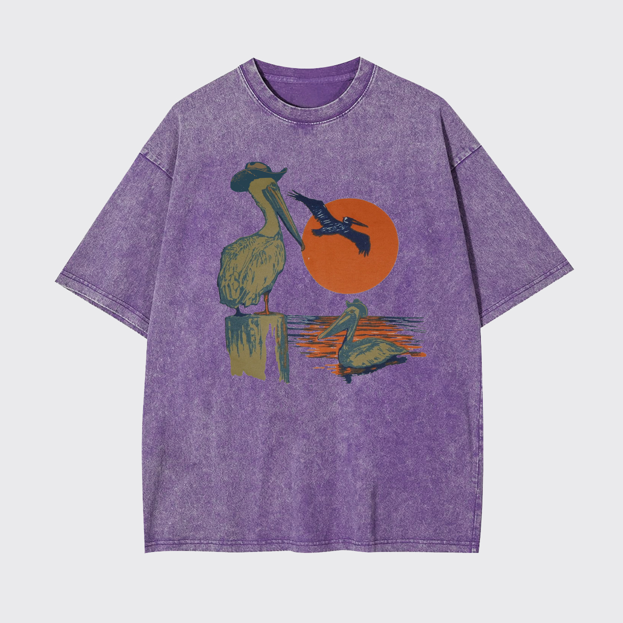 Western Sunset Cowboy Pelican Garment-dye Tees