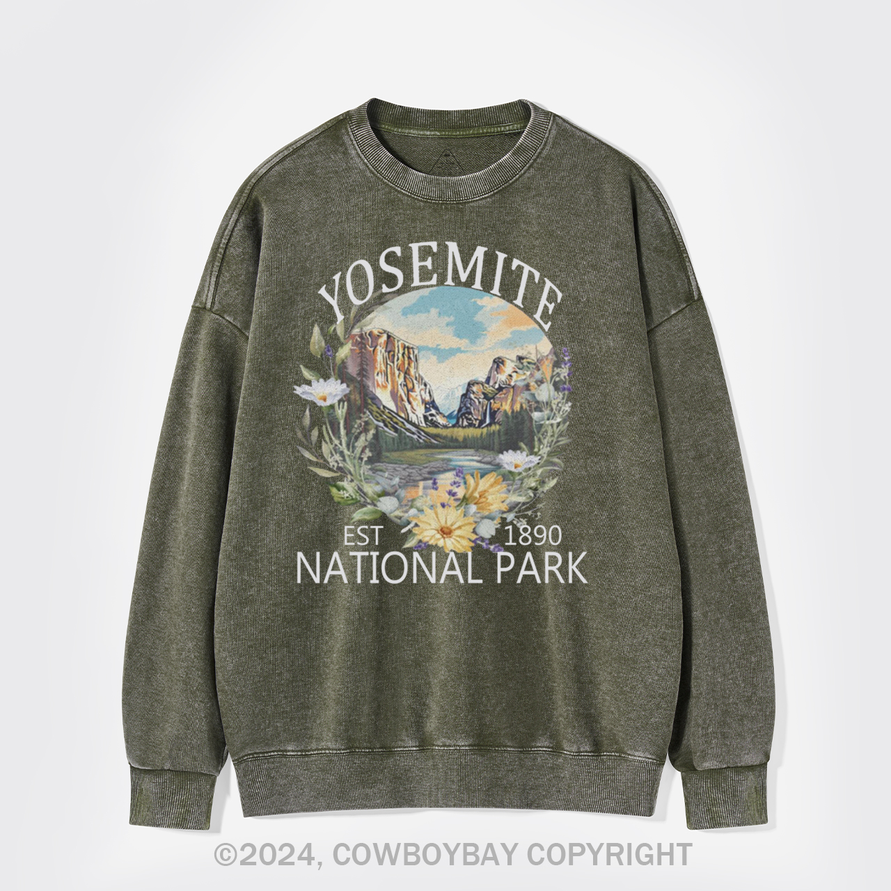 Cute Floral National Park Washed Sweatshirts