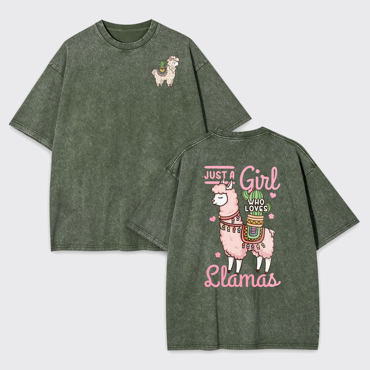 Just A Girl Who Love Llamas Garment-dye Tees