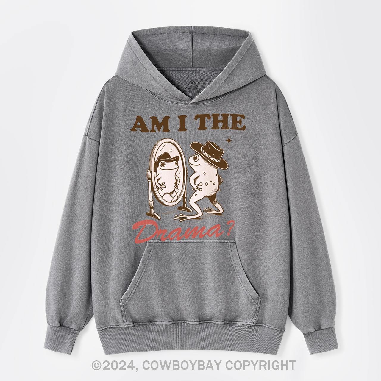 Vintage Retro Funny Frog Garment-Dye Hoodies