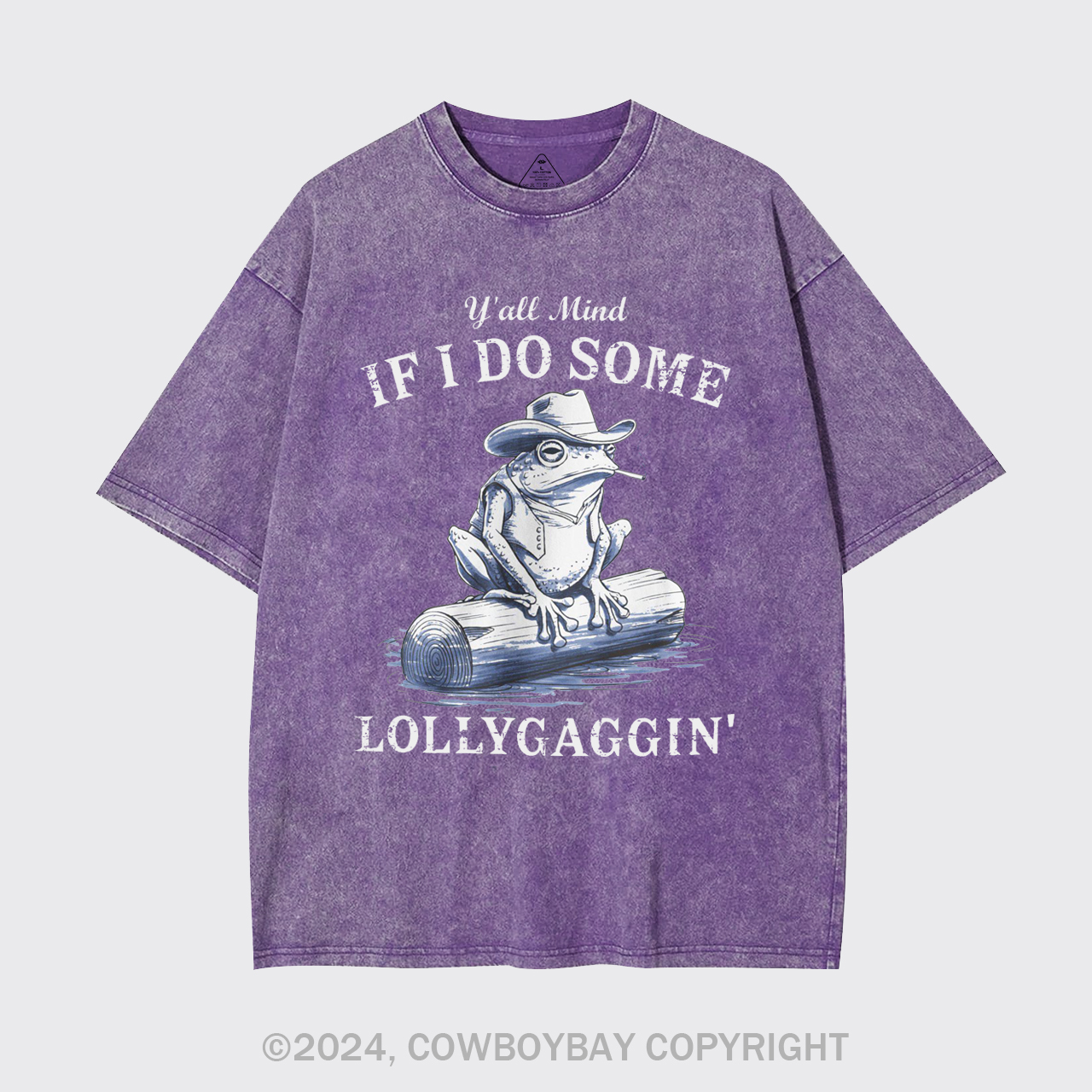 Vintage Cowboy Frog-Y'all Mind If I Do Some Lollygaggin Garment-dye Tees