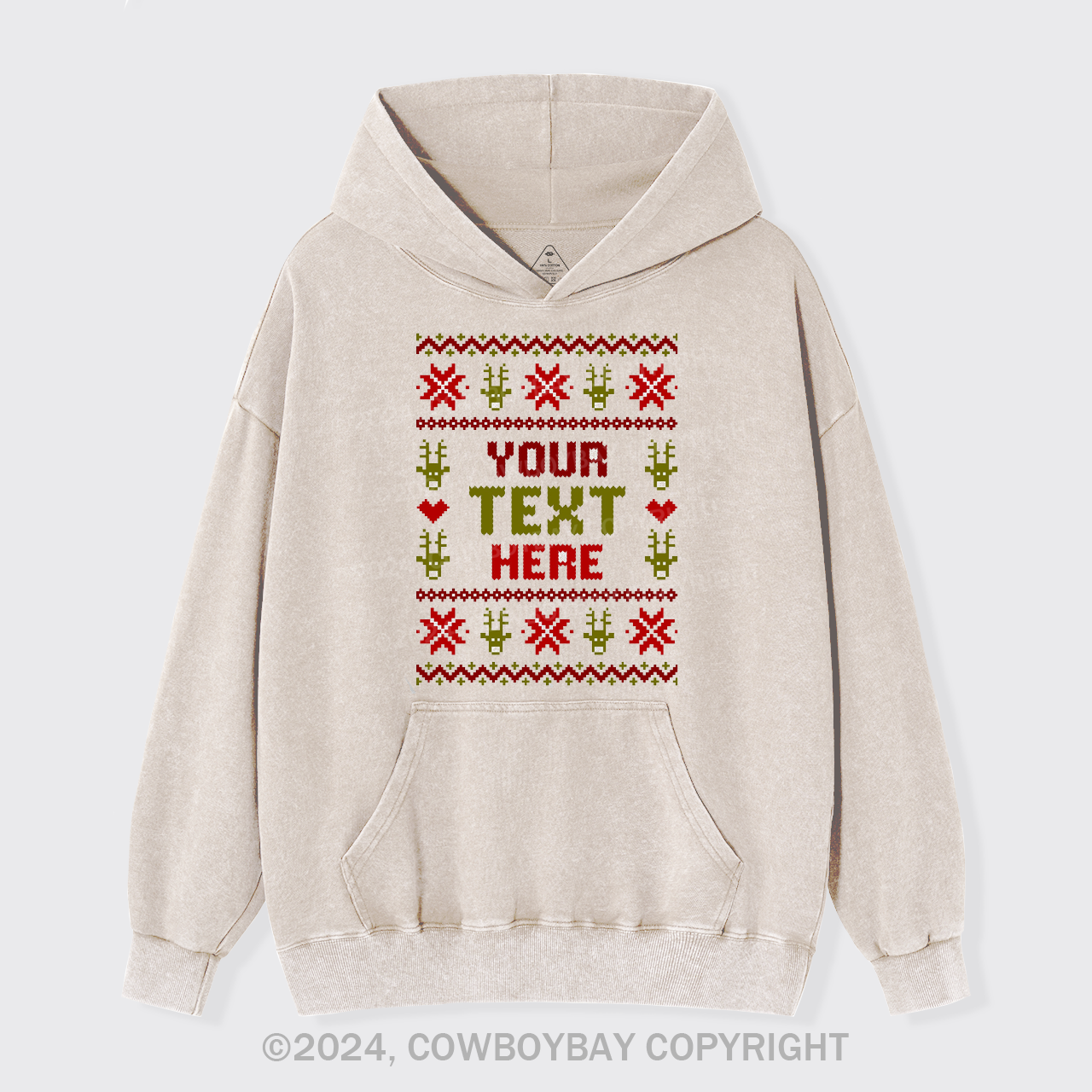 Personalized Name-This Is My Ugly Christmas Garment-Dye Hoodies