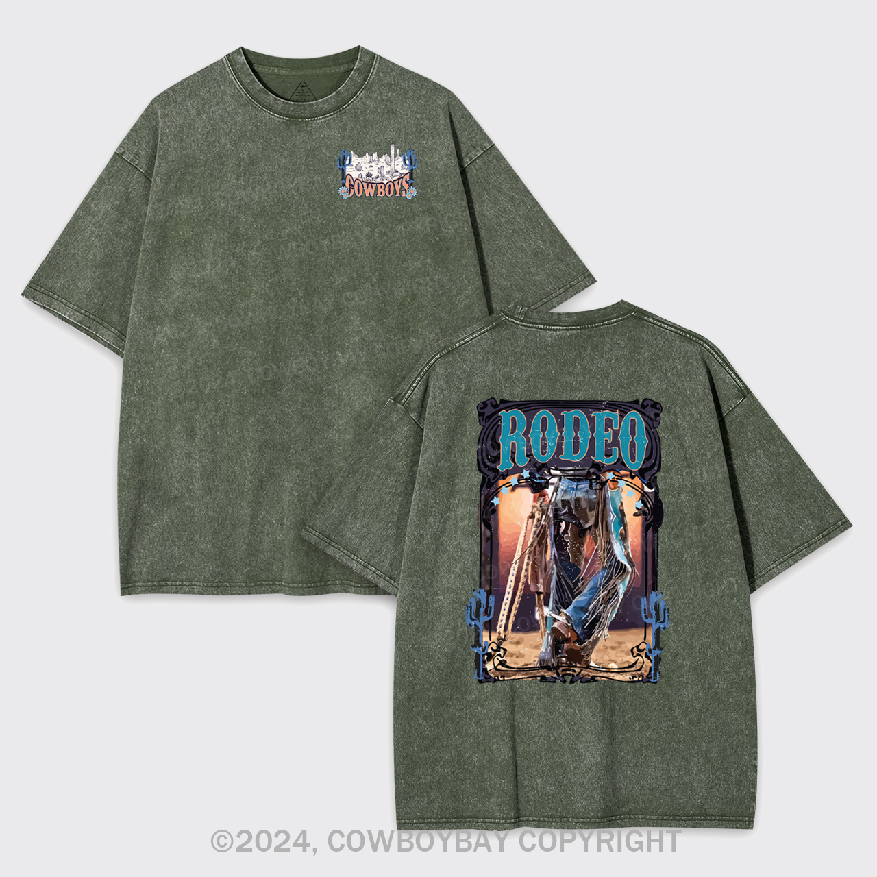 Western Rodeo Wild Cowboy Garment-dye Tees