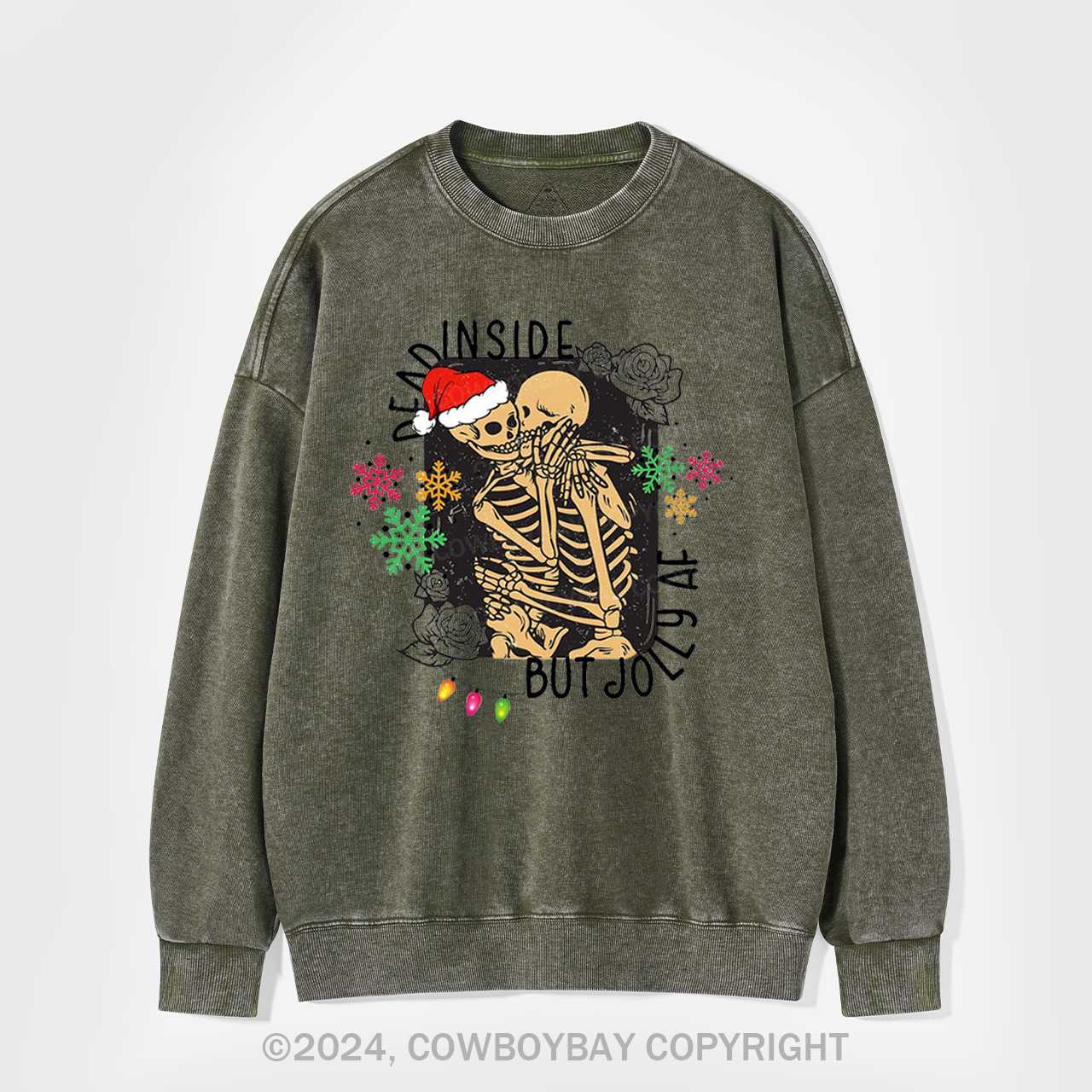 Dead Inside Skeleton Washed Sweatshirts