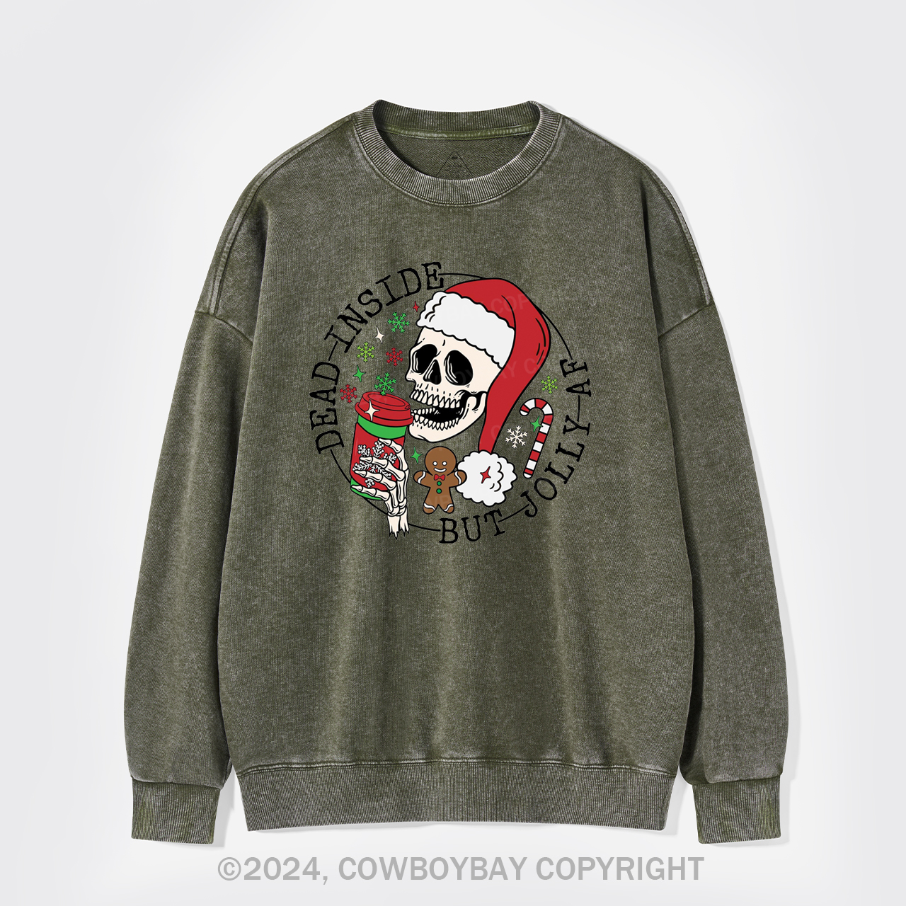 Holiday Spirit, Santa Washed Sweatshirts