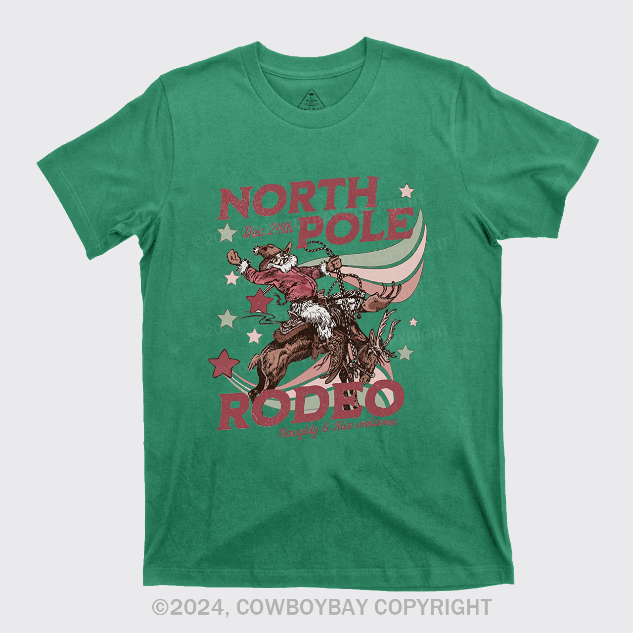 North Pole Rodeo Retro Western Christmas T-Shirts