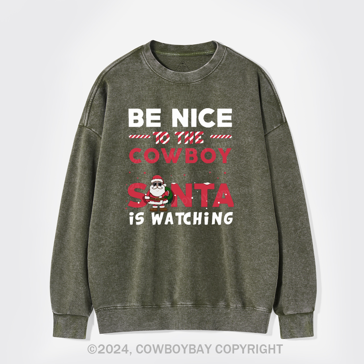 Funny Cowboy Christmas Washed Sweatshirts