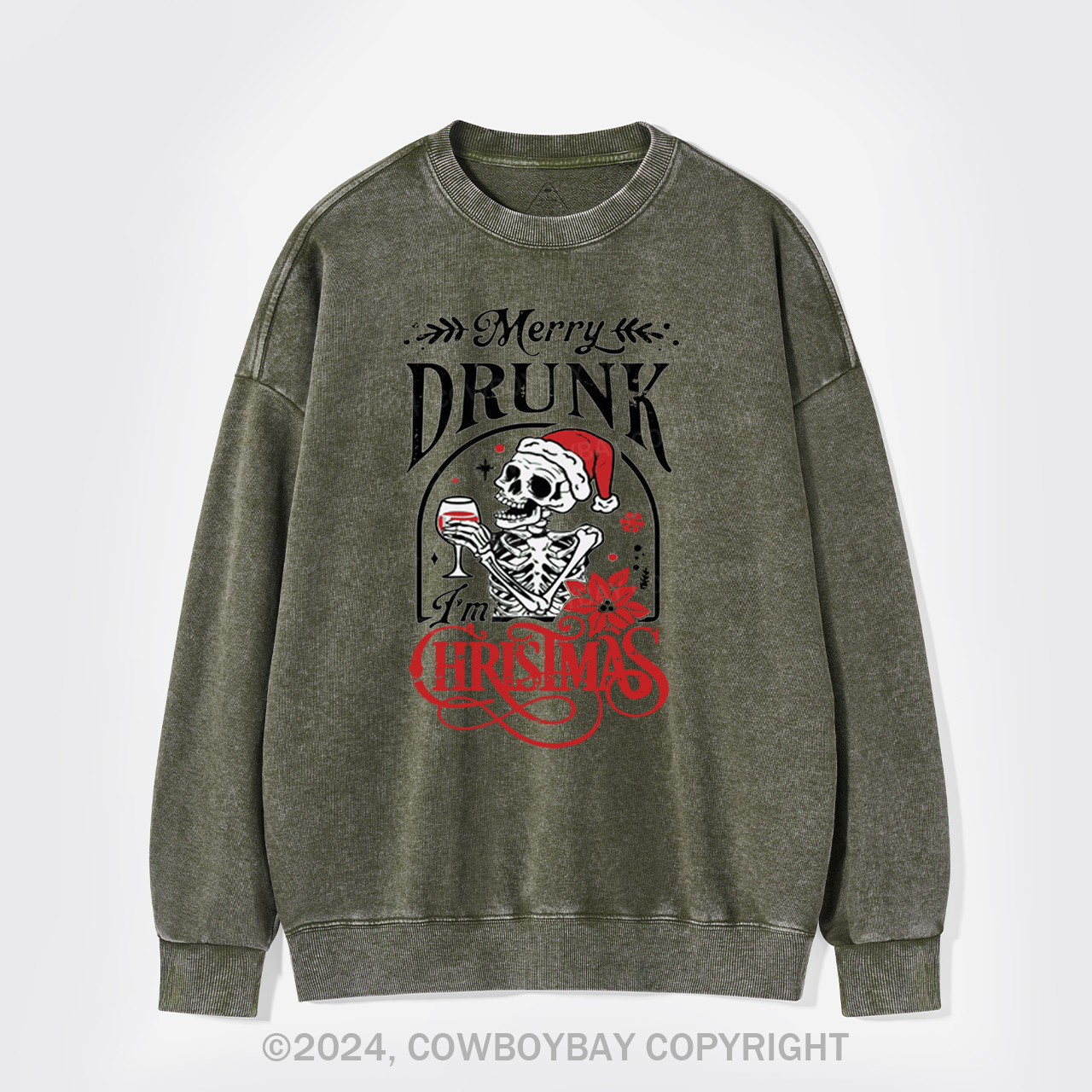 Christmas Skulls Washed Sweatshirts