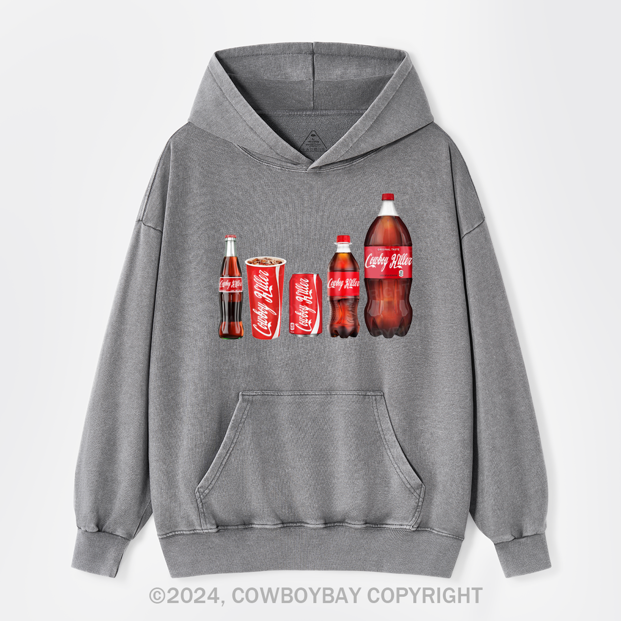 Funny Cowboy Killer Garment-Dye Hoodies