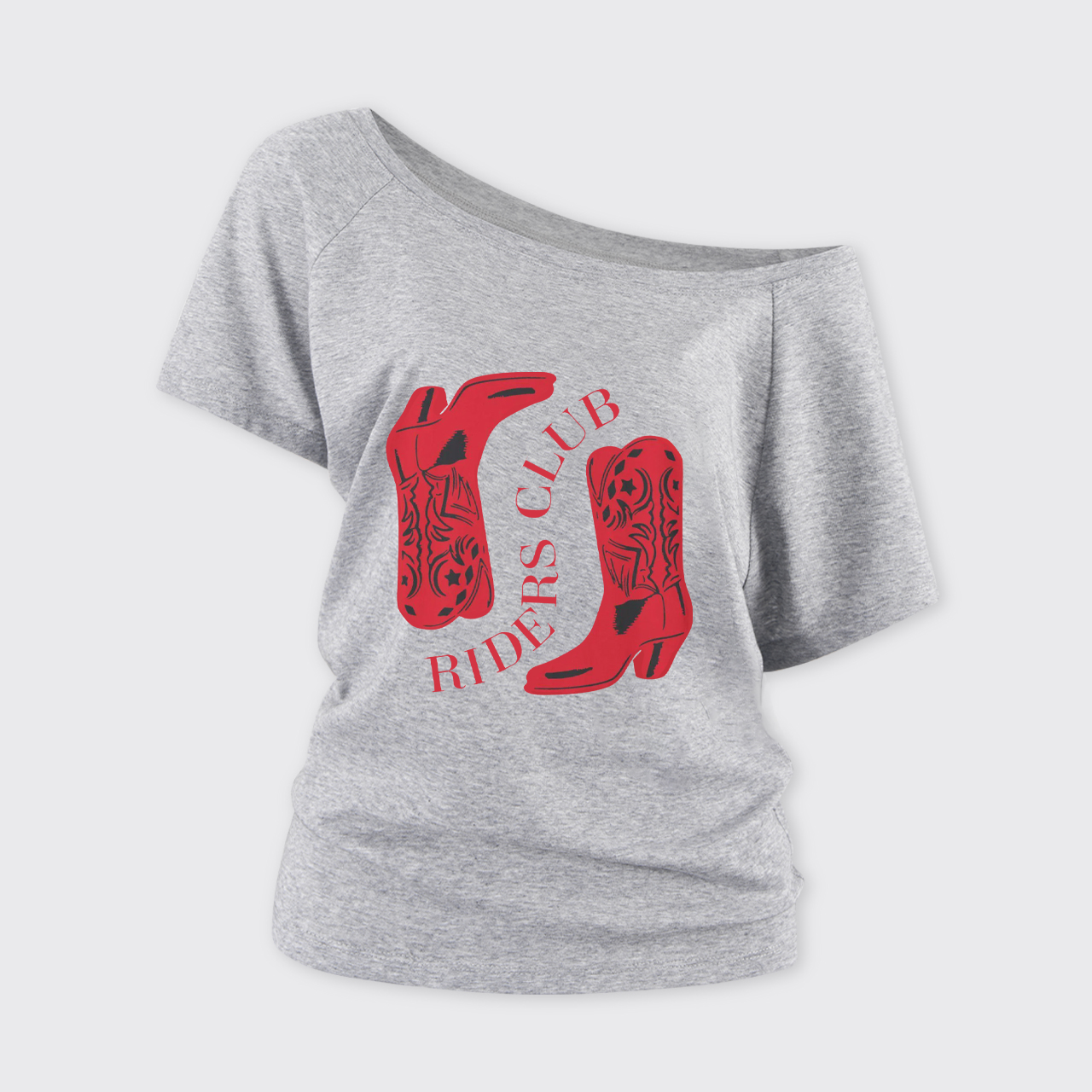 Cowgirl Boots Off Shoulder Top