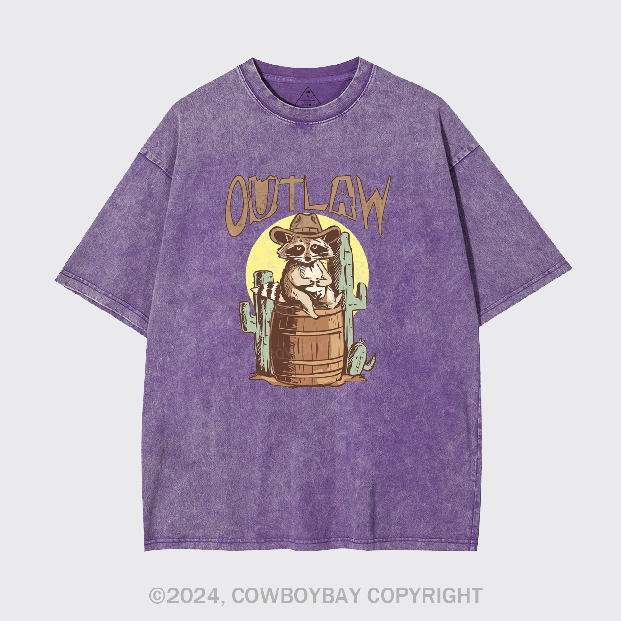 Retro Outlaw Raccoon Cowboy Garment-dye Tees