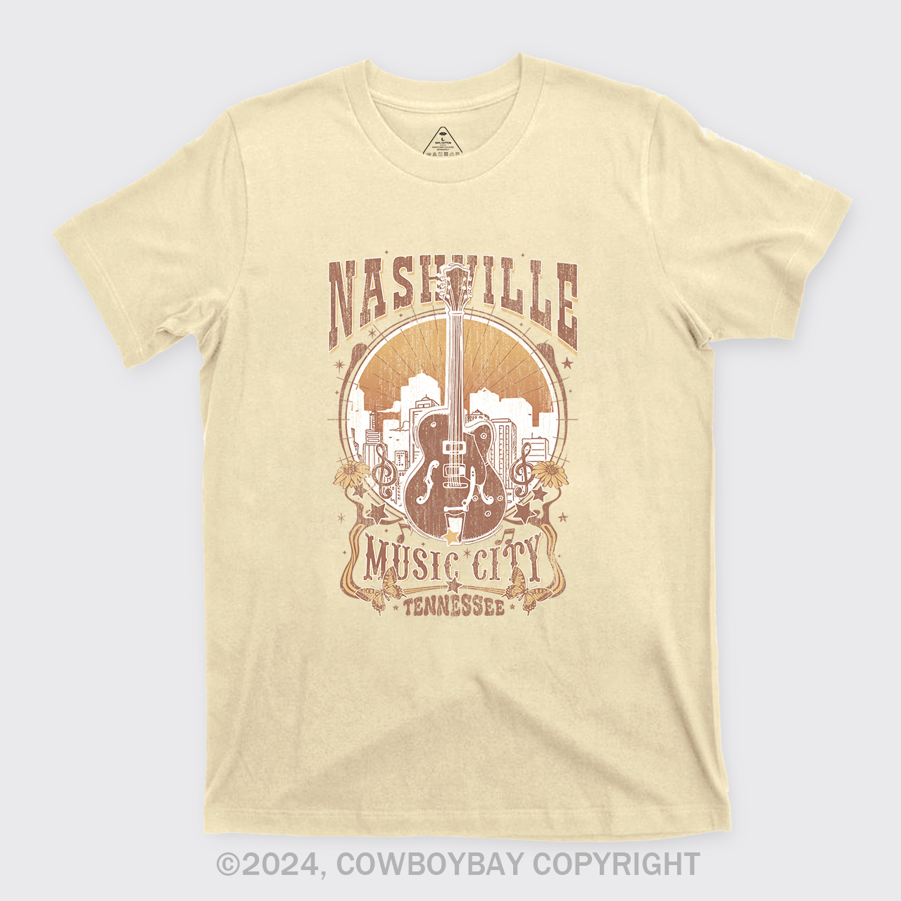 Nashville Music City Vintage Guitar T-Shirt