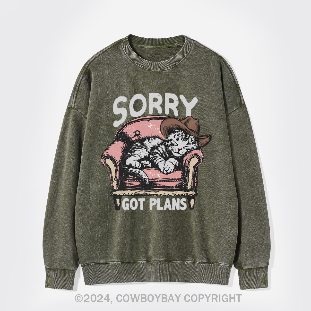 Sorry Got Plans Washed Sweatshirts