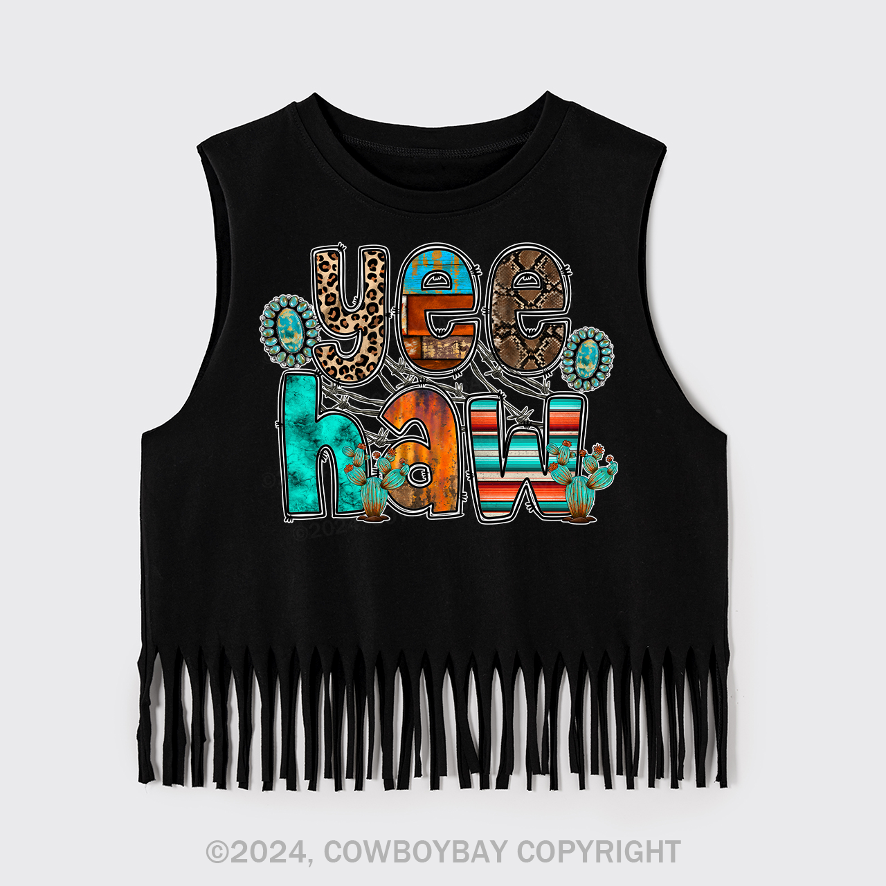 Yeehaw Style Cowgirl Fringe Tank