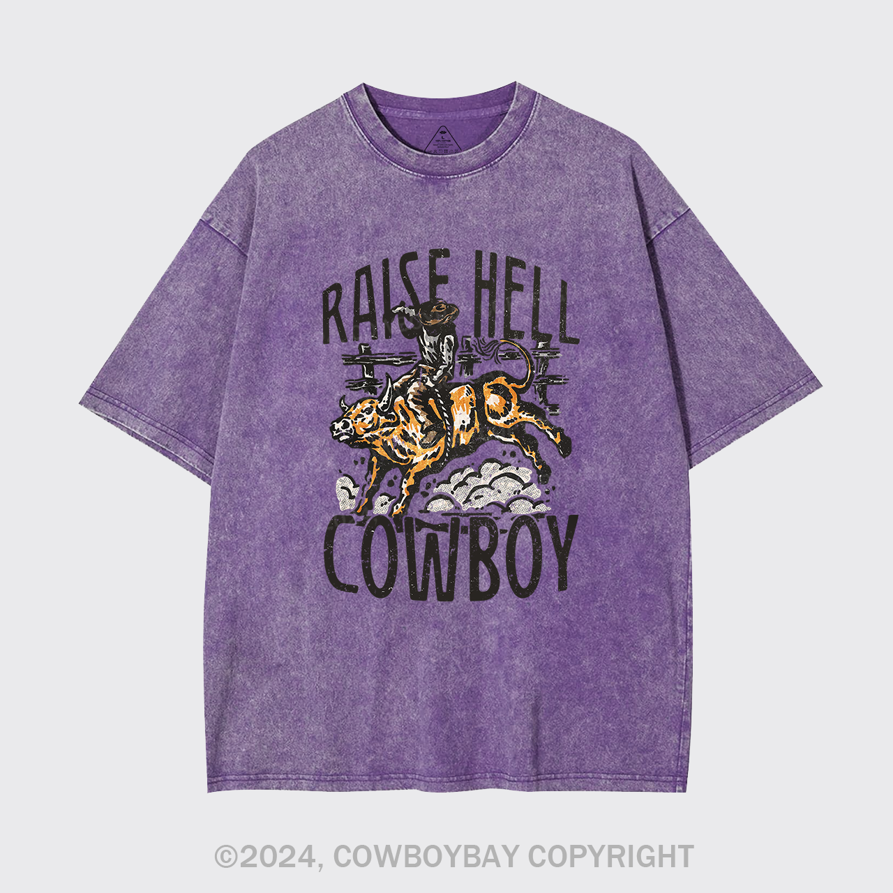 Raise Hell Cowboy Garment-dye Tees