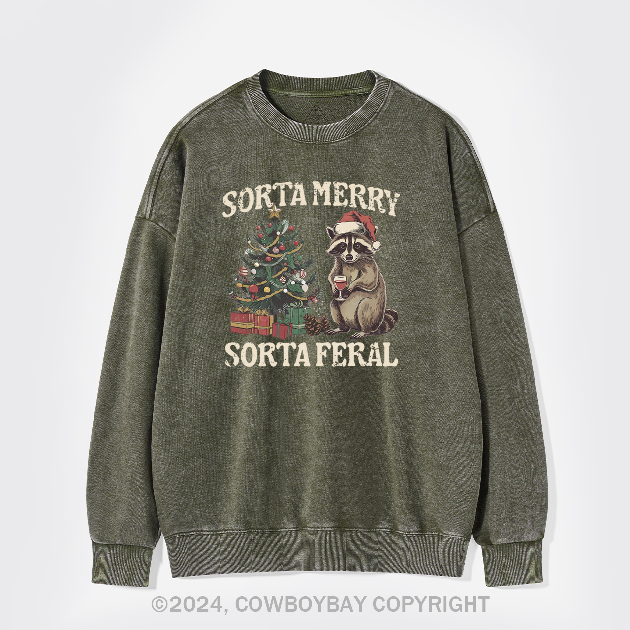 Sorta Merry Sorta Feral Washed Sweatshirts