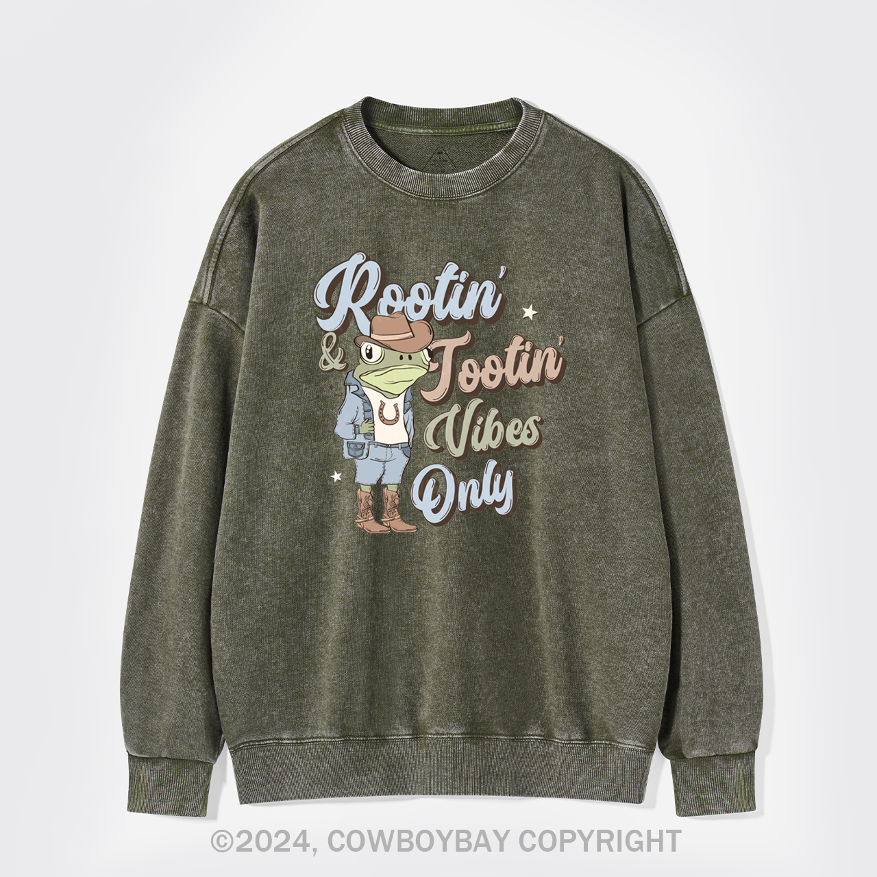 Rootin' And Tootin' Vibes Only Washed Sweatshirts