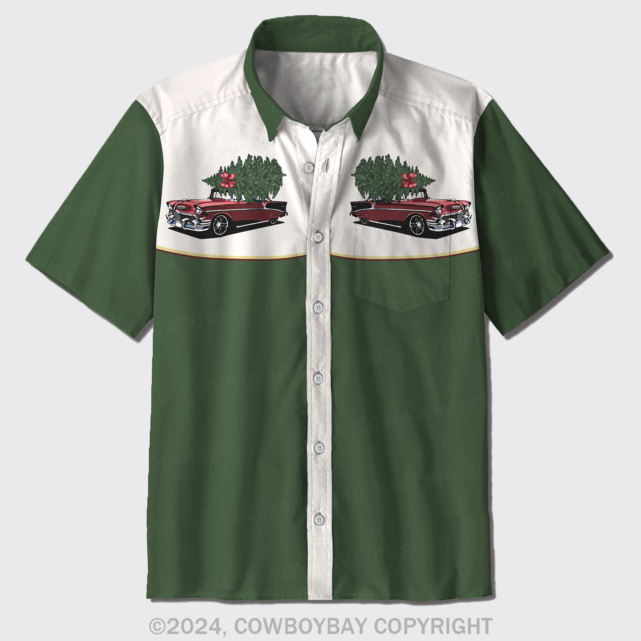 The Car Christmas Button Up Shirts