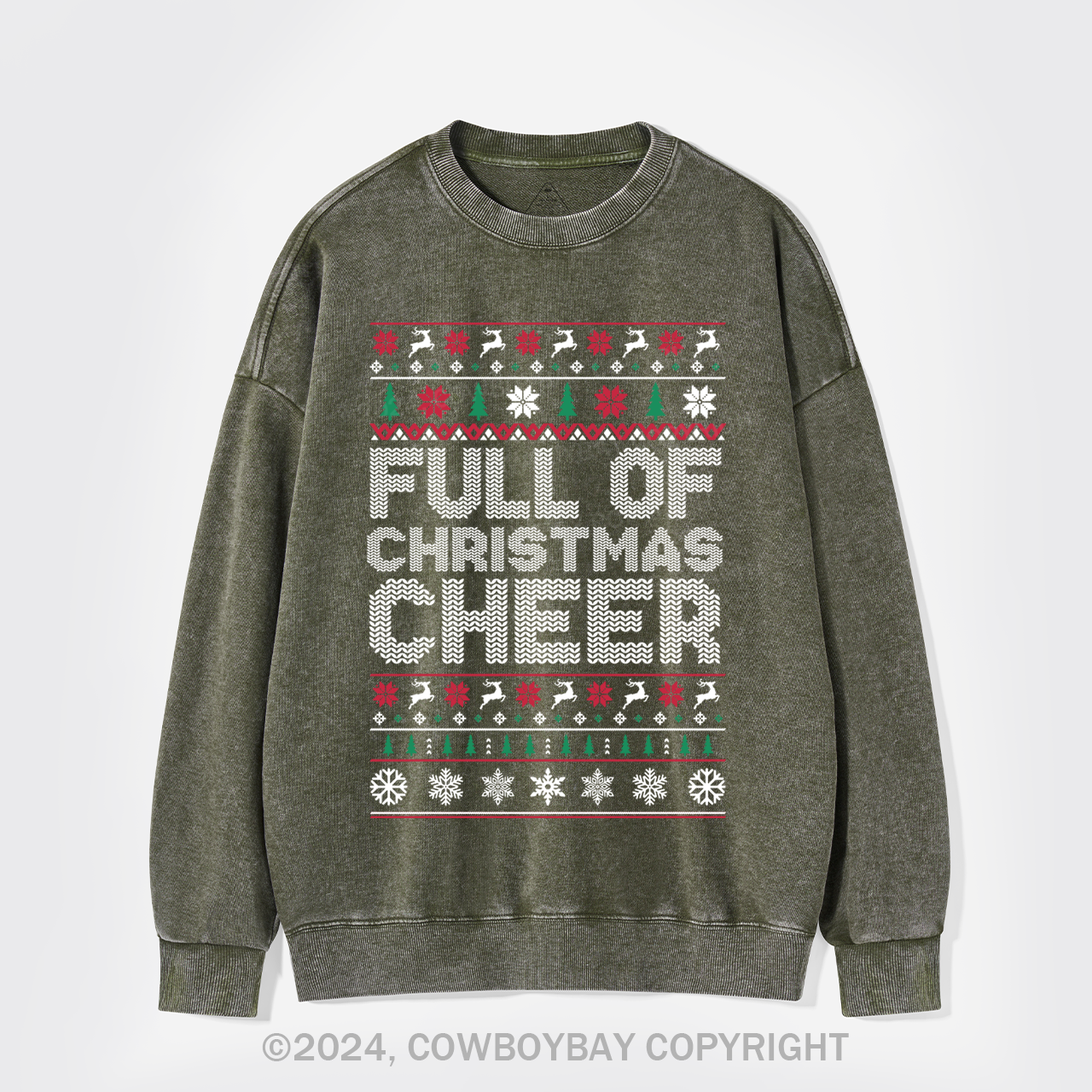 Full Of Christmas Cheer Washed Sweatshirts