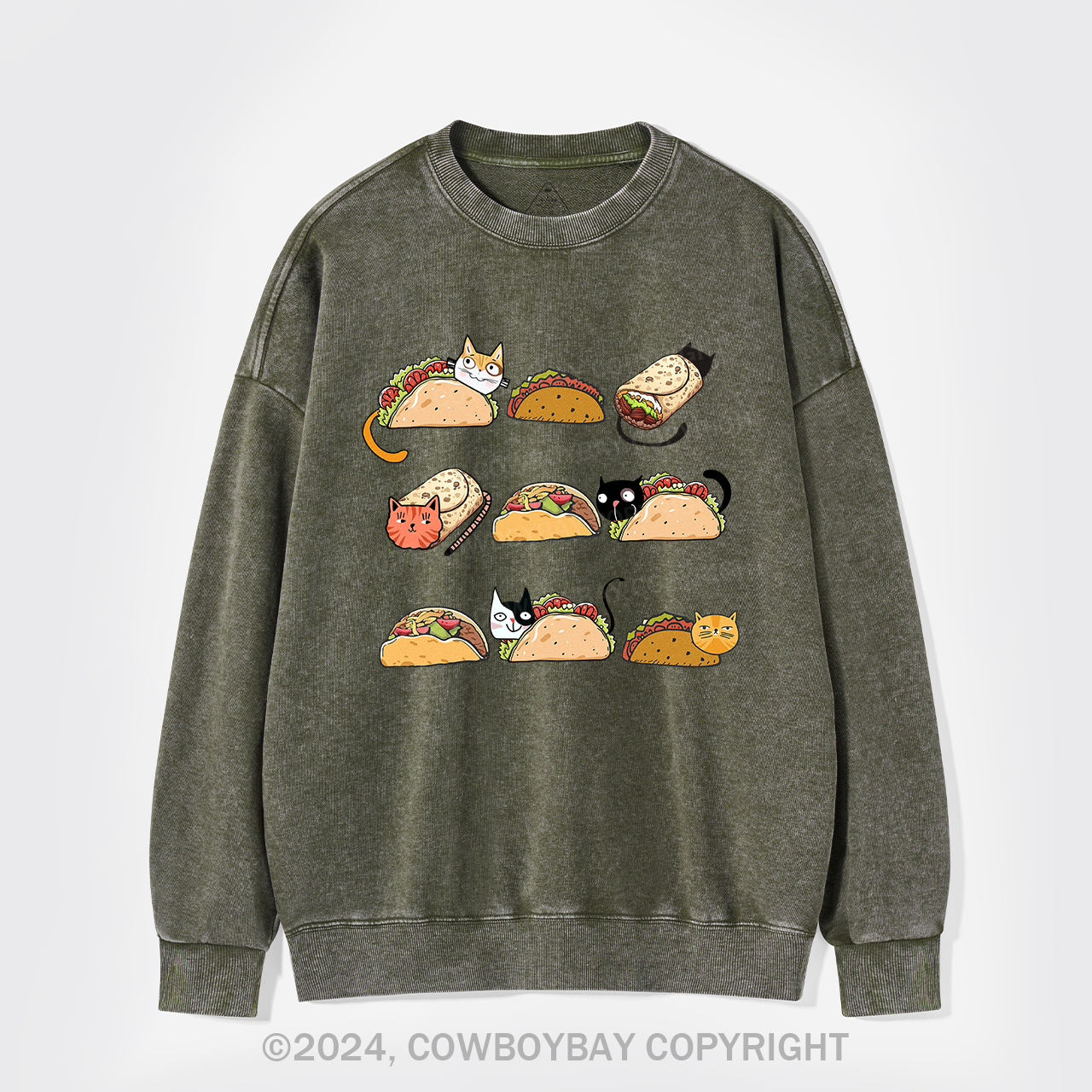 Taco Cat Washed Sweatshirts