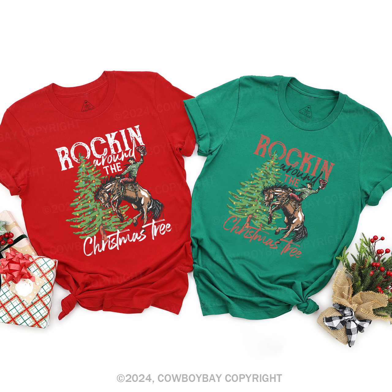 Western Denim Matching Family Christmas Shirt