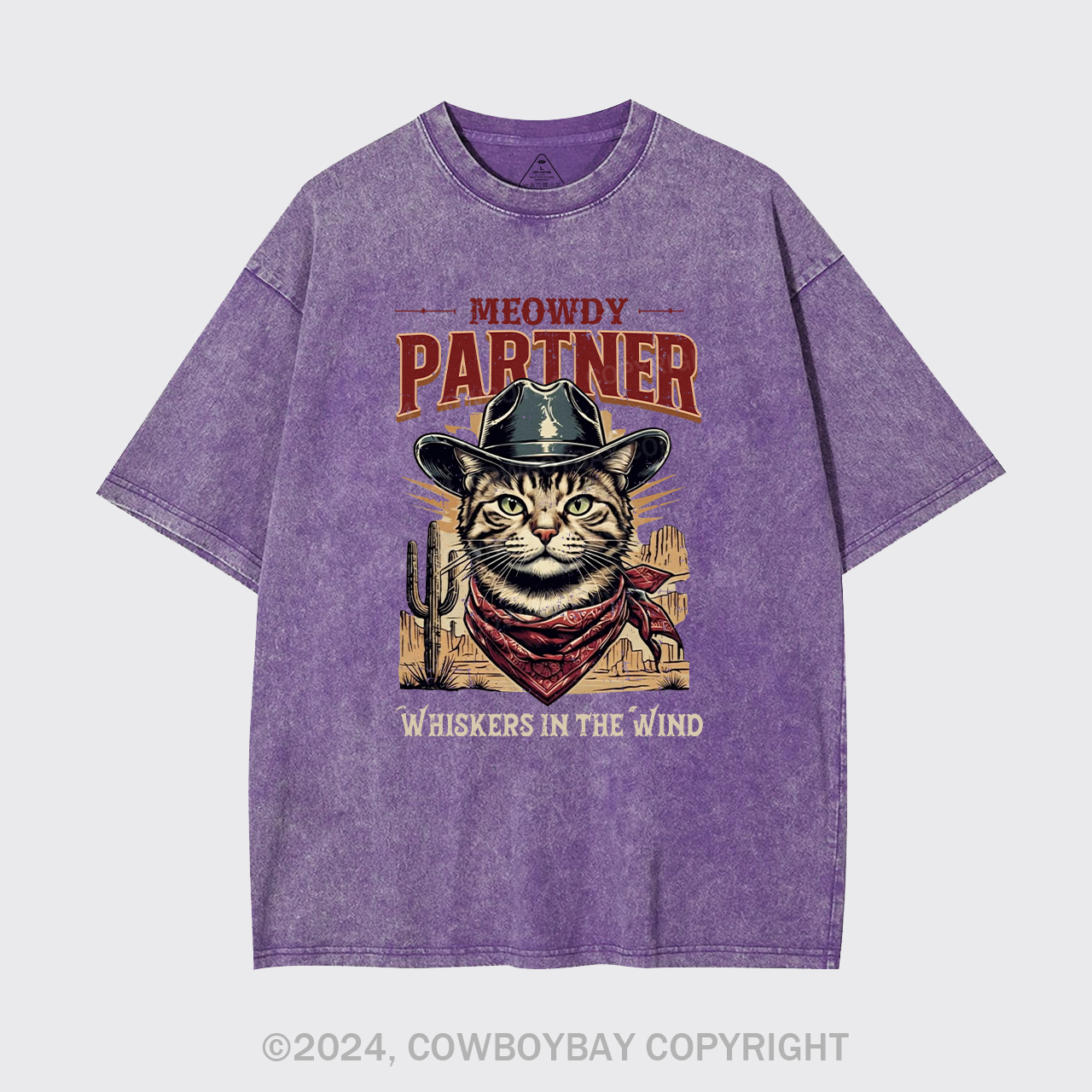 Meowdy Partner Cowboy Cat Garment-dye Tees