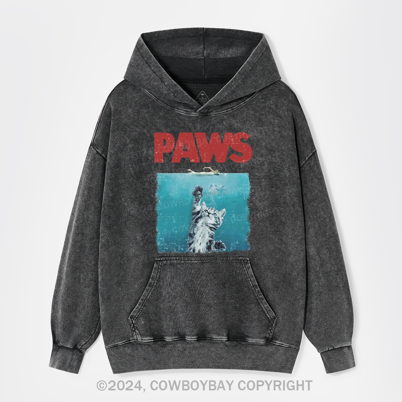 Paws Kitten Jaws Garment-Dye Hoodies