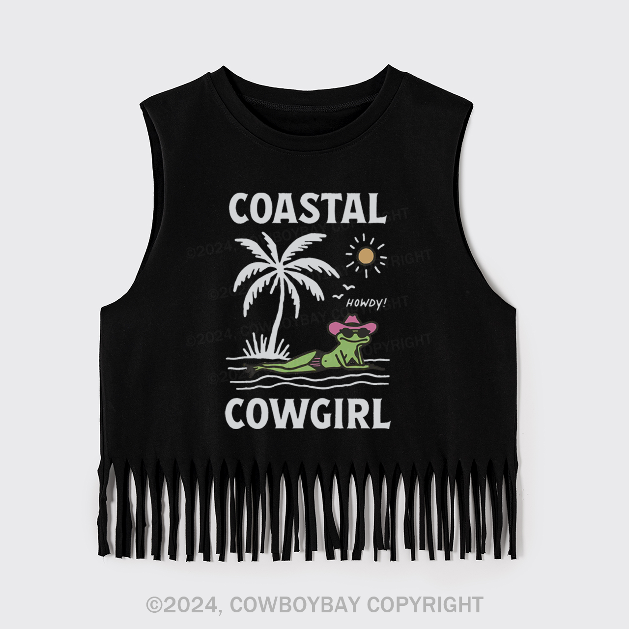 Coastal Cowgirl Frog Fringe Tank