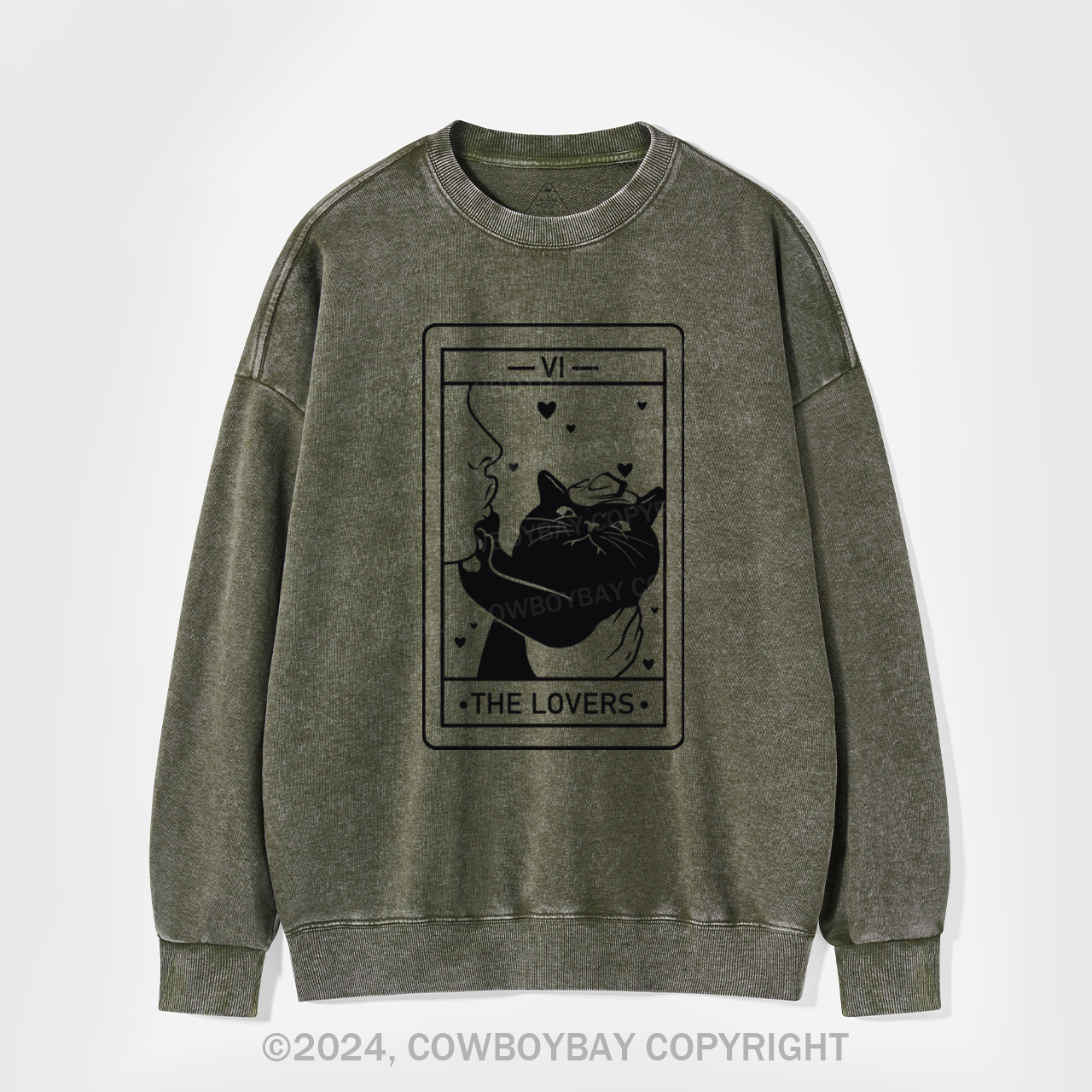 Tarot Cat Washed Sweatshirts