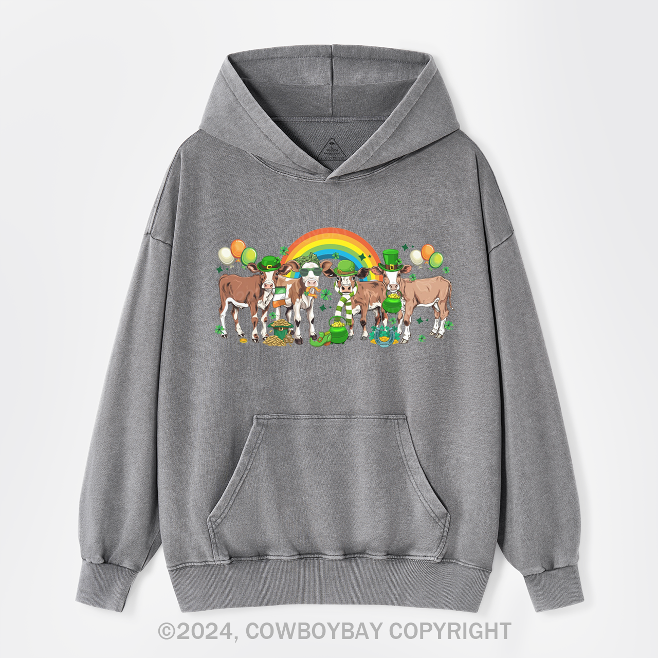 Cows St Patricks Day Garment-Dye Hoodies