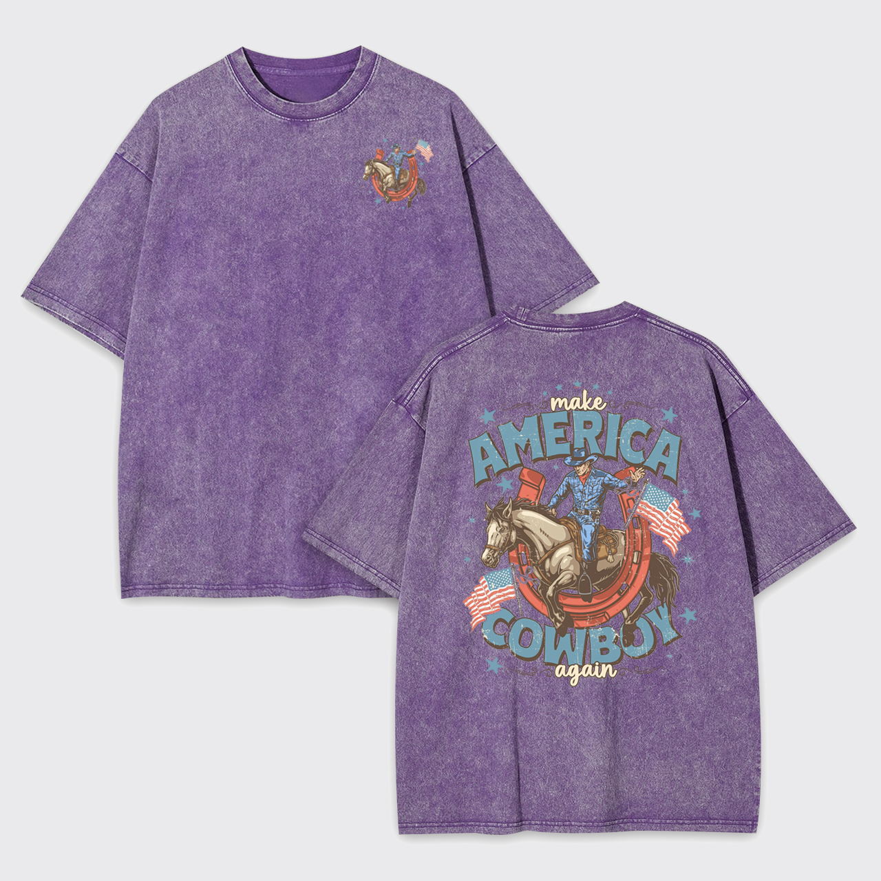 July 4th-Make America Cowboy Again Garment-dye Tees