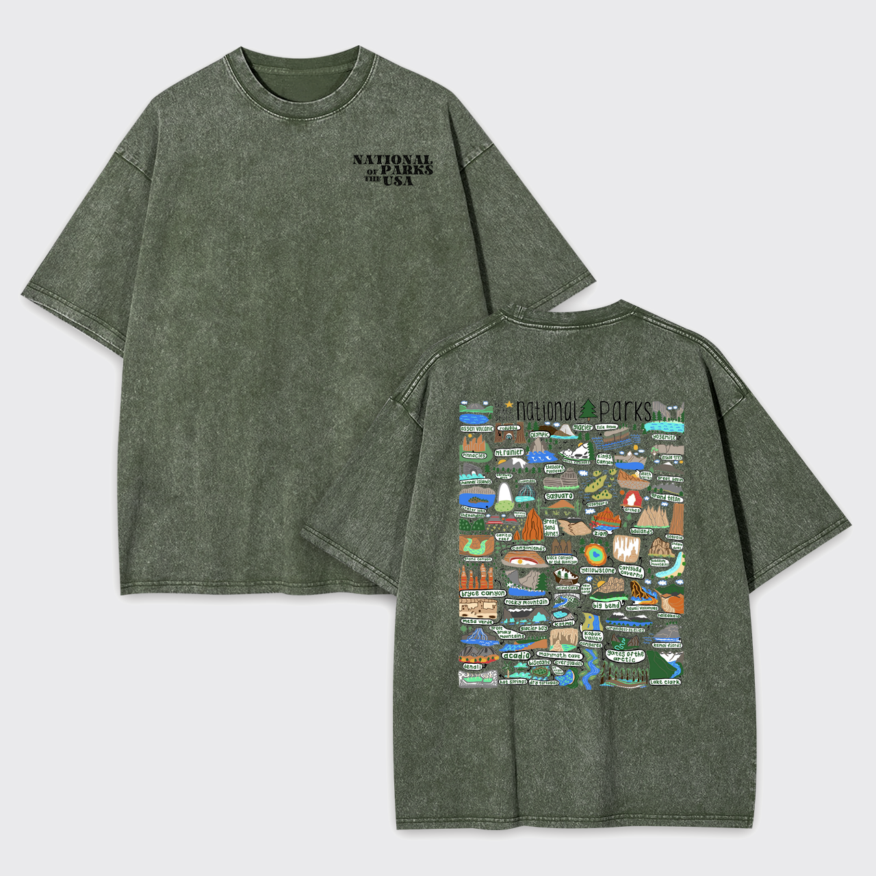 Funny National Park Travel Garment-dye Tees