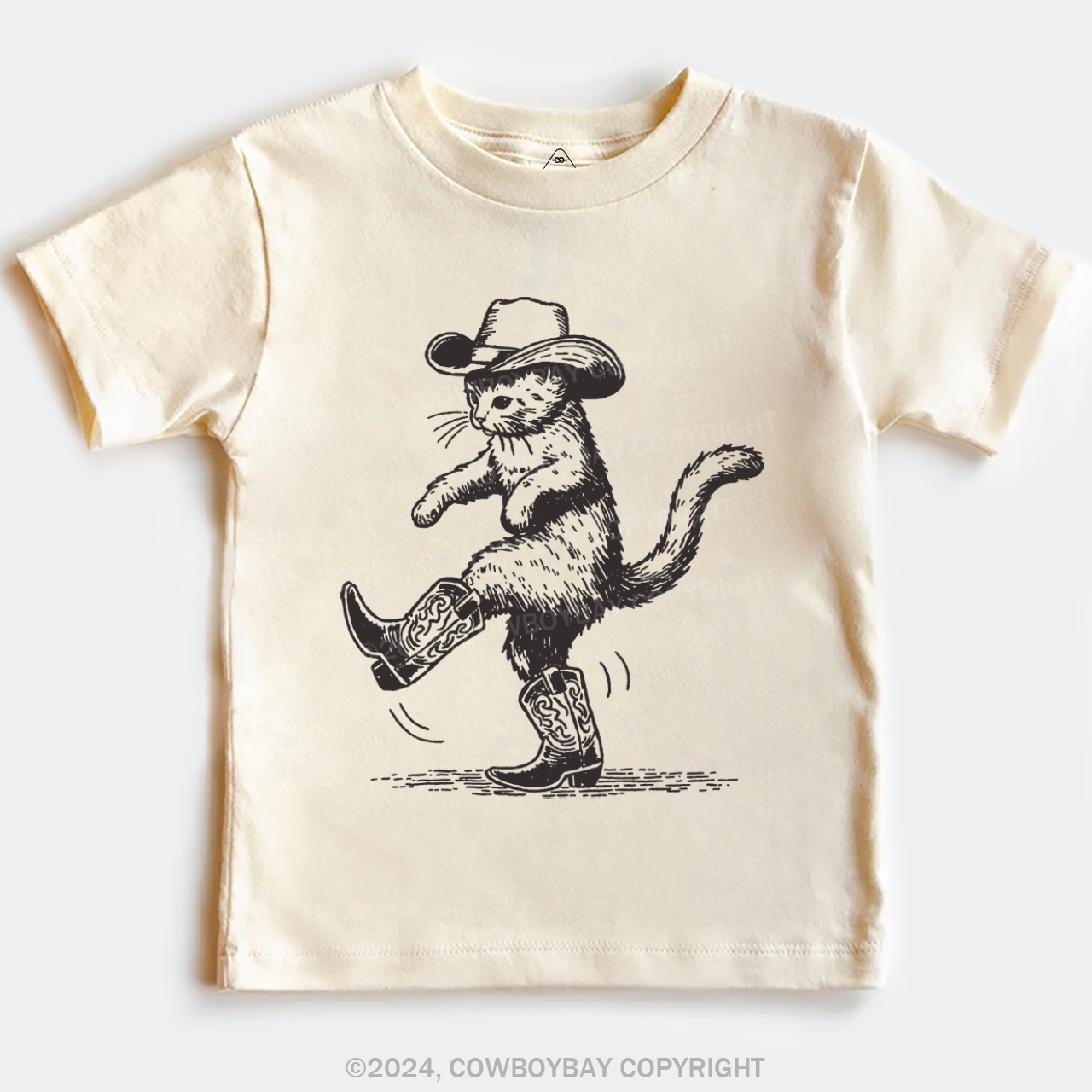 Cowboy Cat Looking for Fish Kids T-shirt