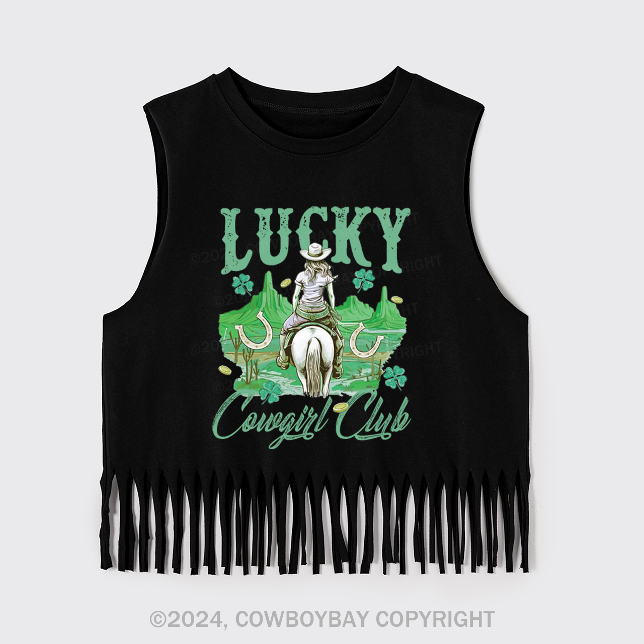 Lucky Cowgirl Club Fringe Tank
