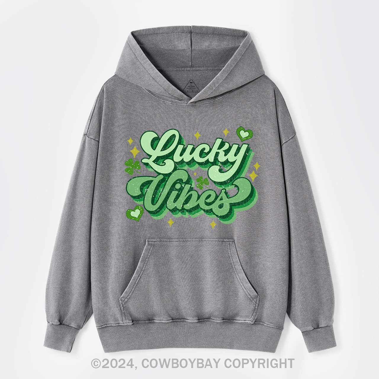 Retro St Patricks Day Garment-Dye Hoodies