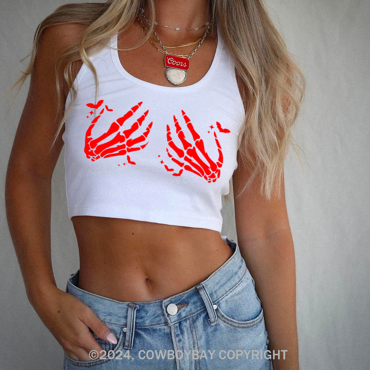 Skeleton Hand Racer Tank Top