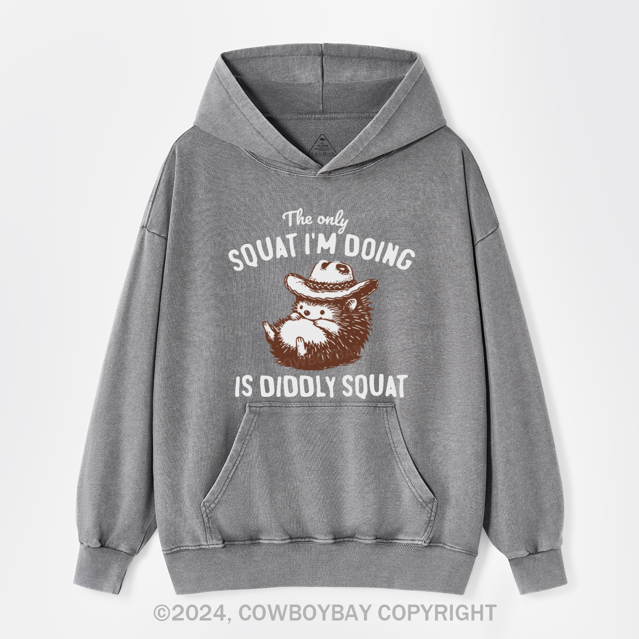 Funny Cowboy Racoon In Vintage Style Garment-Dye Hoodies
