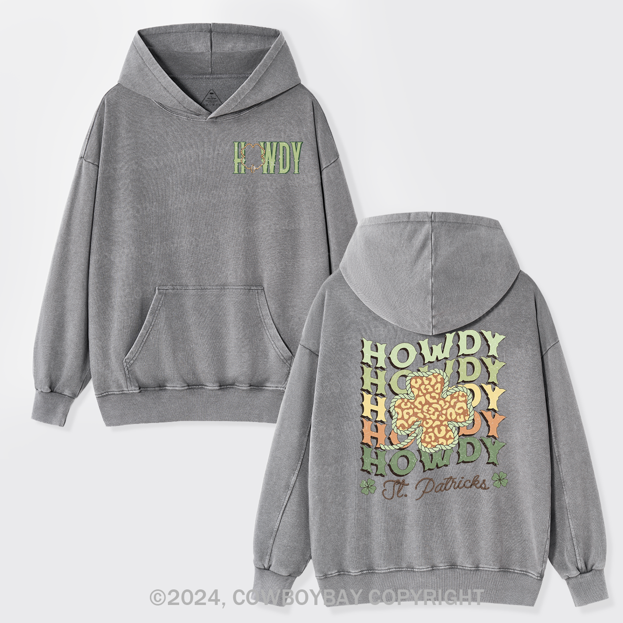 Howdy St Patrick's Day Garment-Dye Hoodies