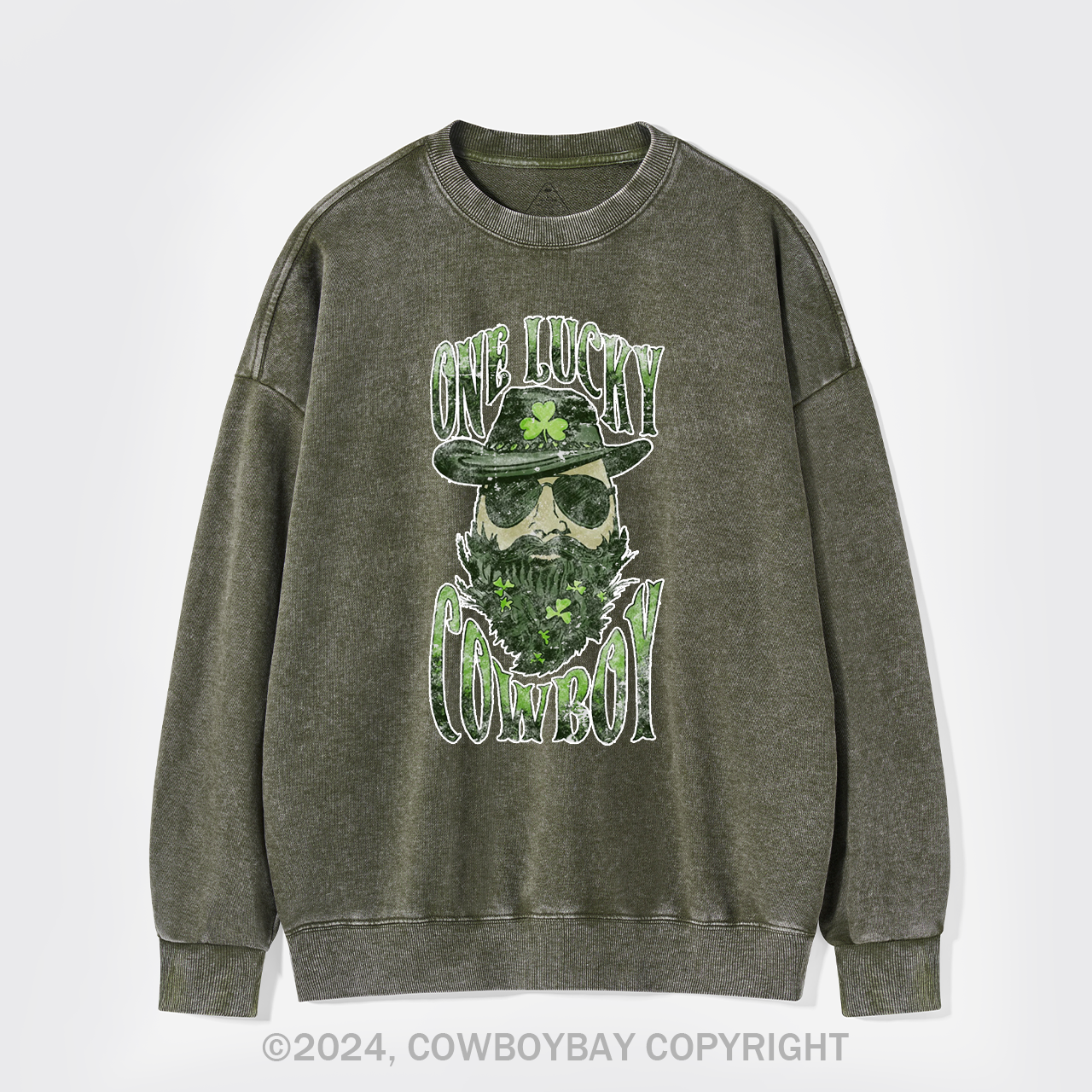 One Lucky Cowboy Washed Sweatshirts