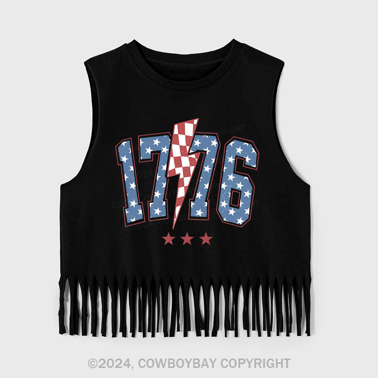 1776 America 4th of July Fringe Tank