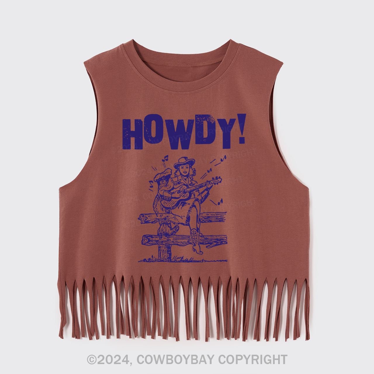 Howdy Cowgirls Love Country Music Fringe Tank