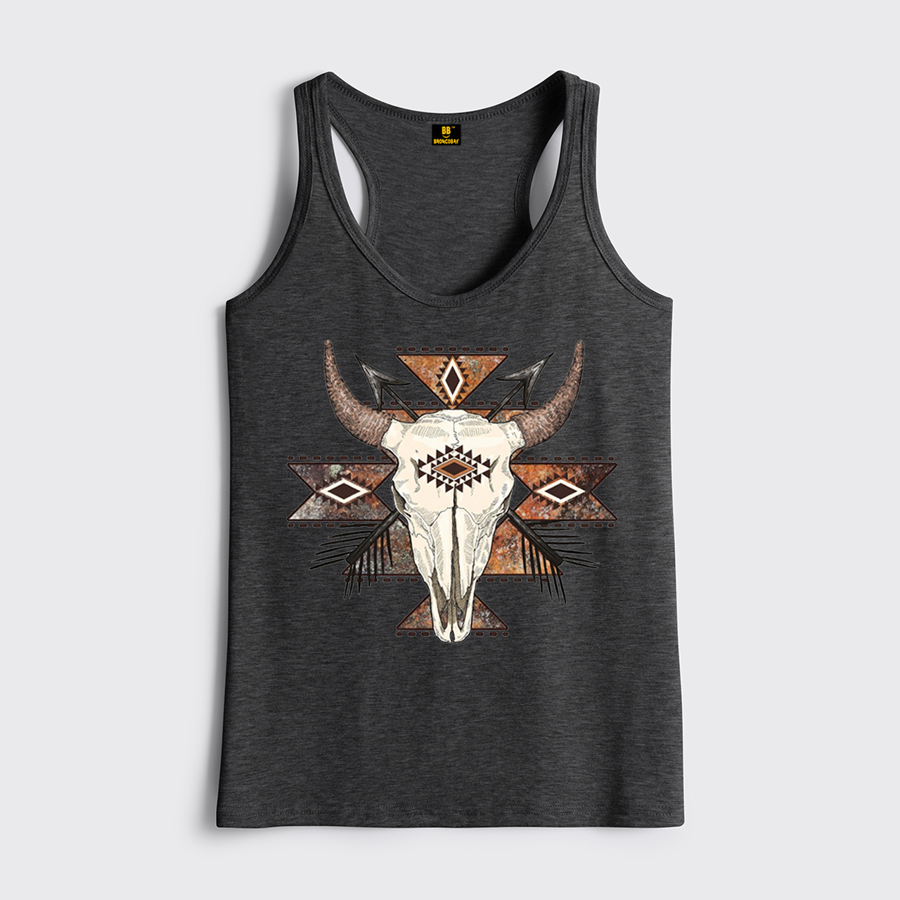Rustic Aztec Cow Skull Classic Tanks