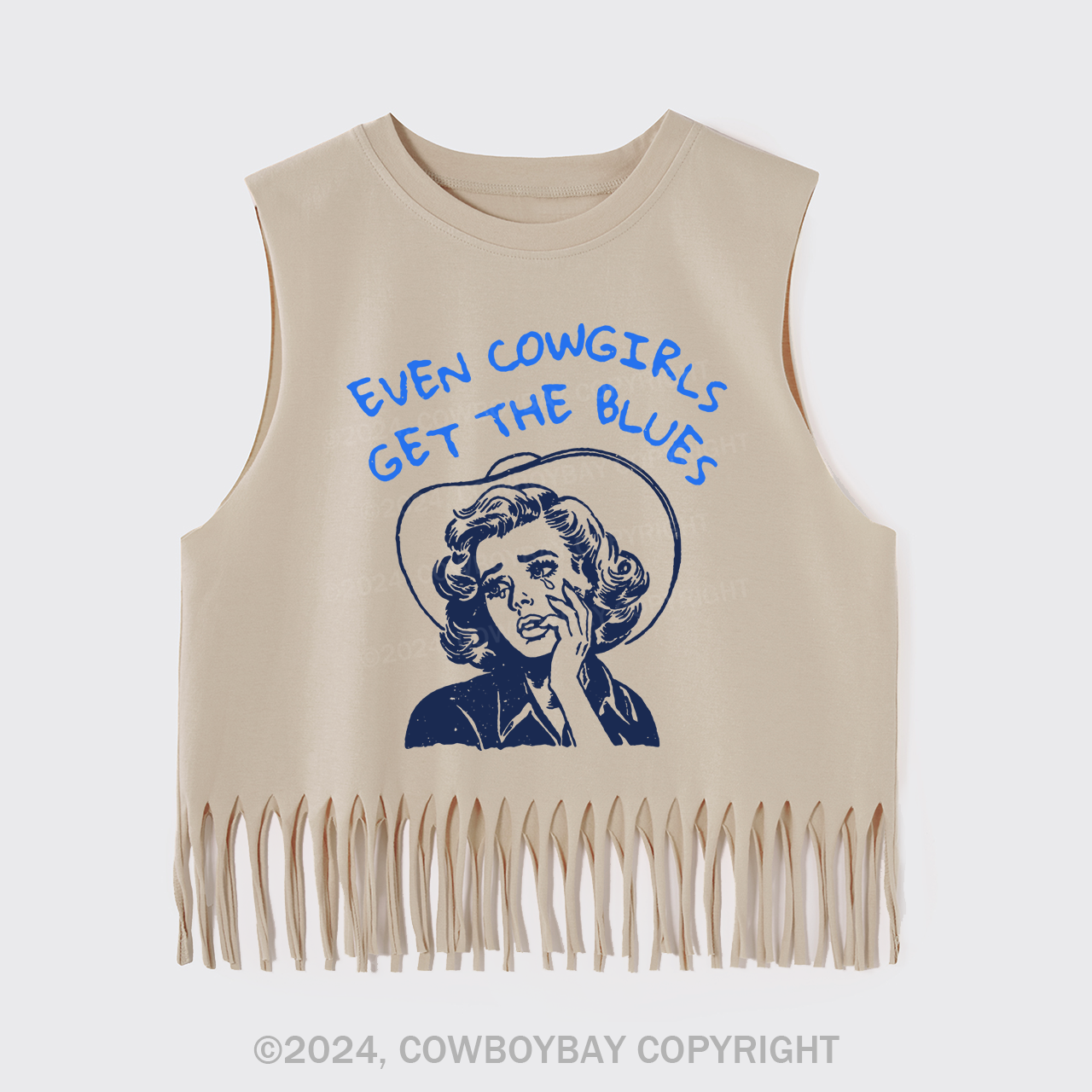 Even Cowgirl Get the Blues Fringe Tank