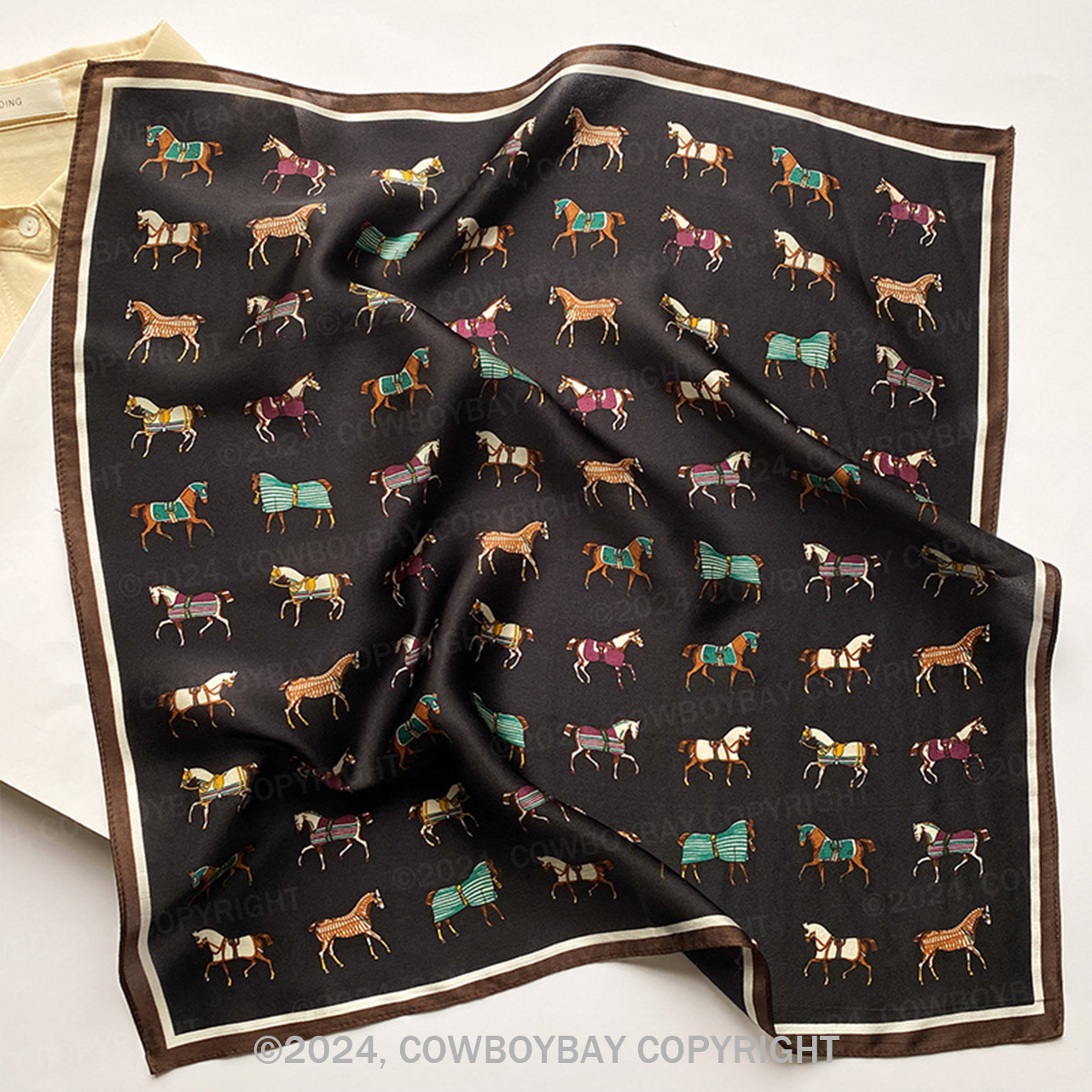 Horse Print Silk Bandana_4