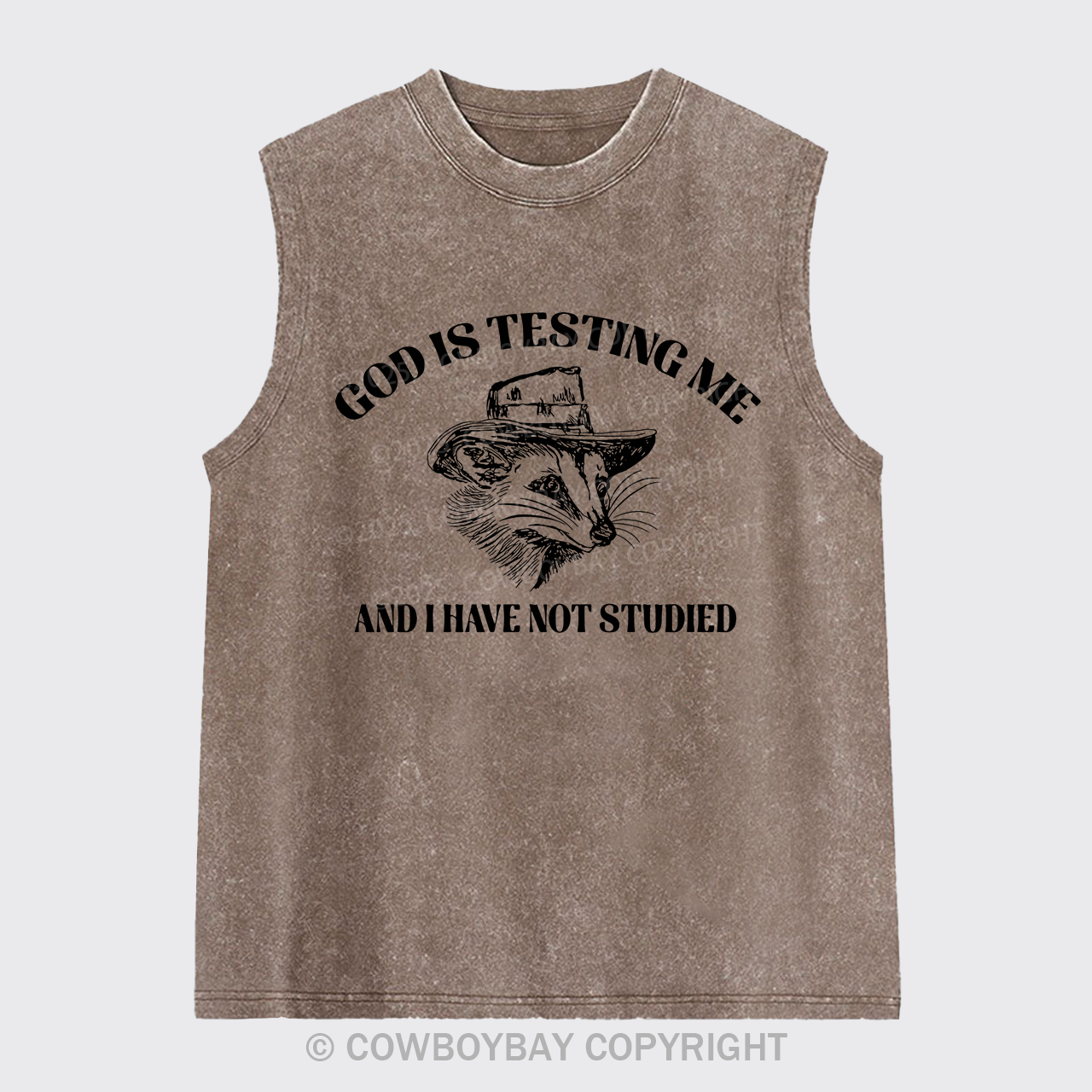 God Is Testing Me Funny Washed Tanks