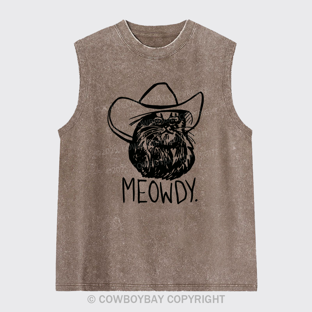 Meowdy Texas Cat Washed Tanks