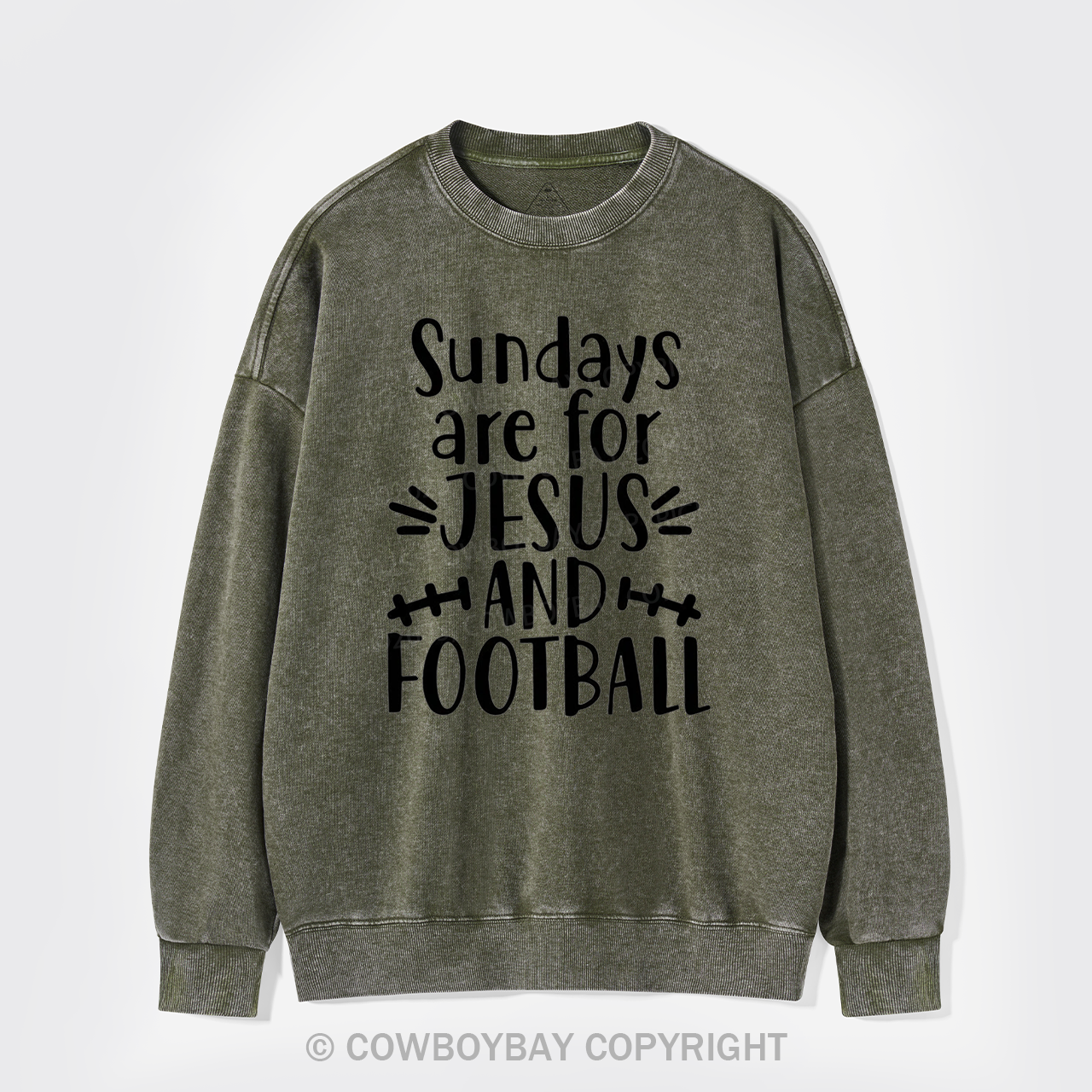 Jesus And Football Washed Sweatshirts