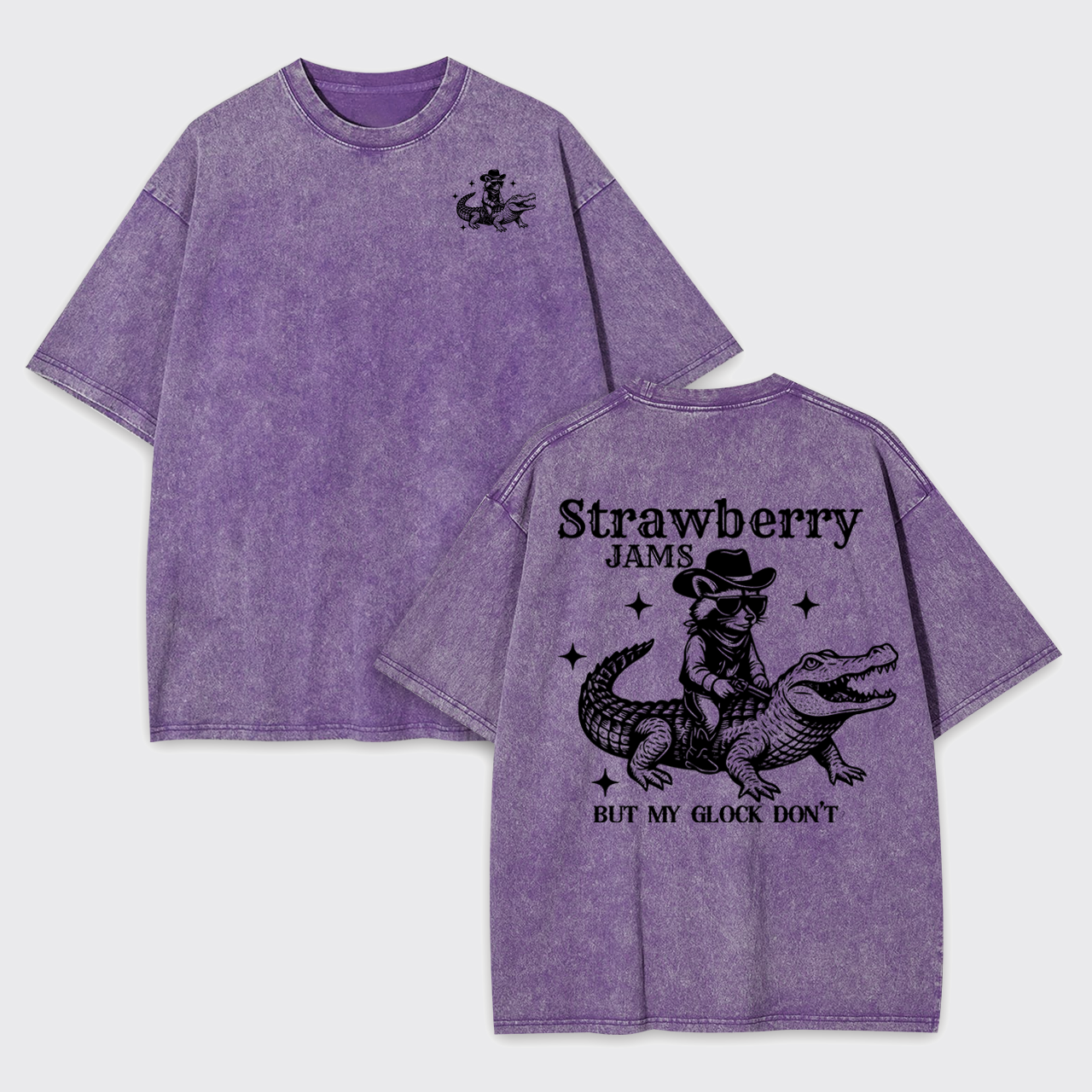 Snarky Sayings-Strawberry Jams But My Glock Don't Garment-dye Tees